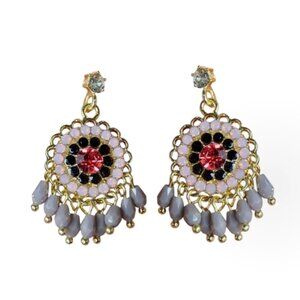 Crystal Cz Boho Earrings Gold Boheme Chic Dangle Bohemian Retro Y2K Vintage